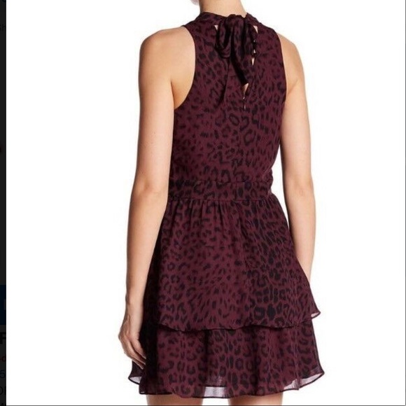 Parker Animal Print Halter Flare Dress NWT Large - Picture 2 of 8